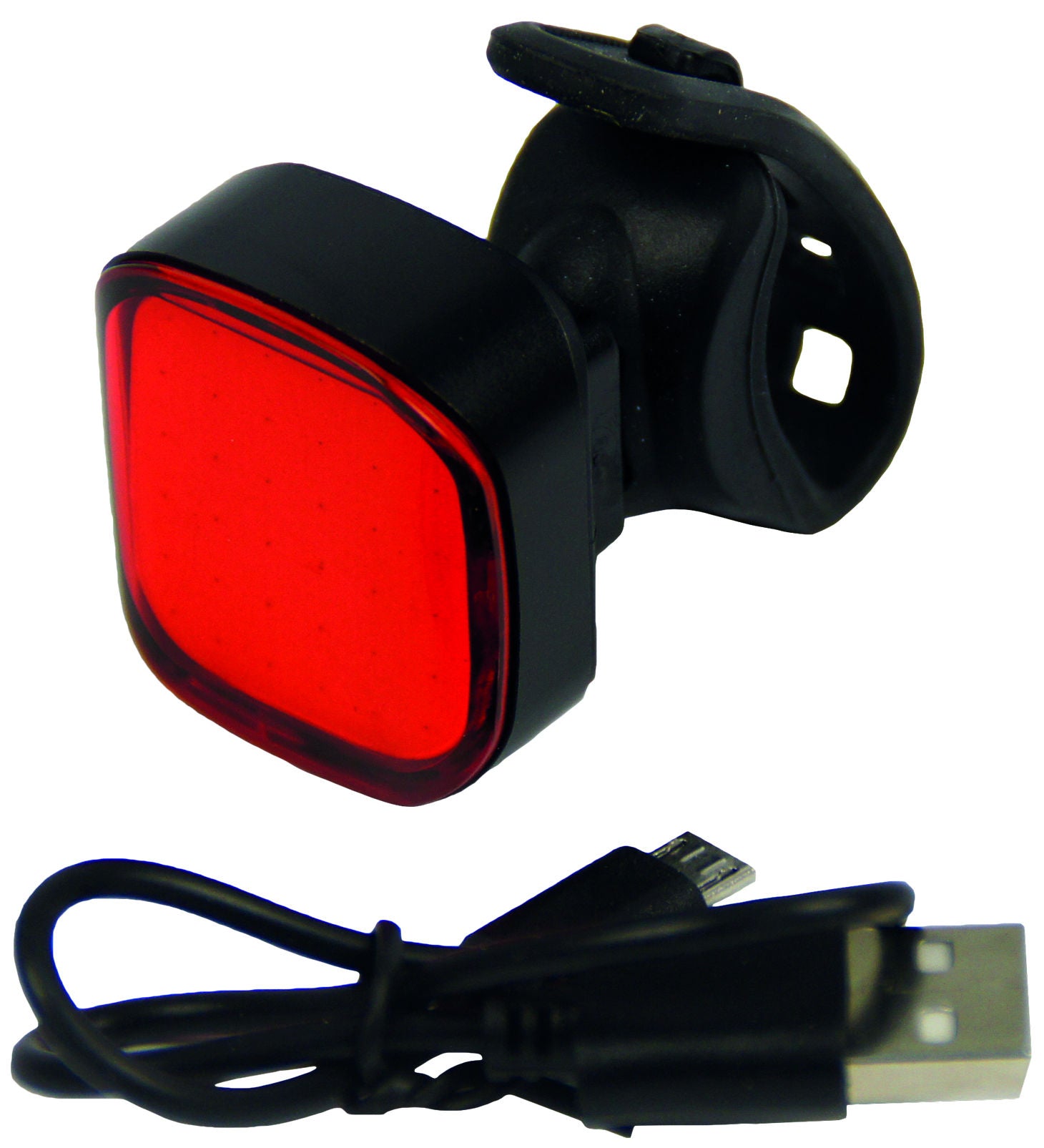 LED-Rückleuchte, robust, leistungsstark, quadratisch – USB-aufladbar