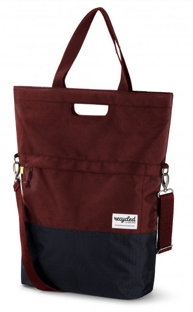 Urbanproof Einkaufstasche aus RPE, 20 l, bordeauxrot/grau