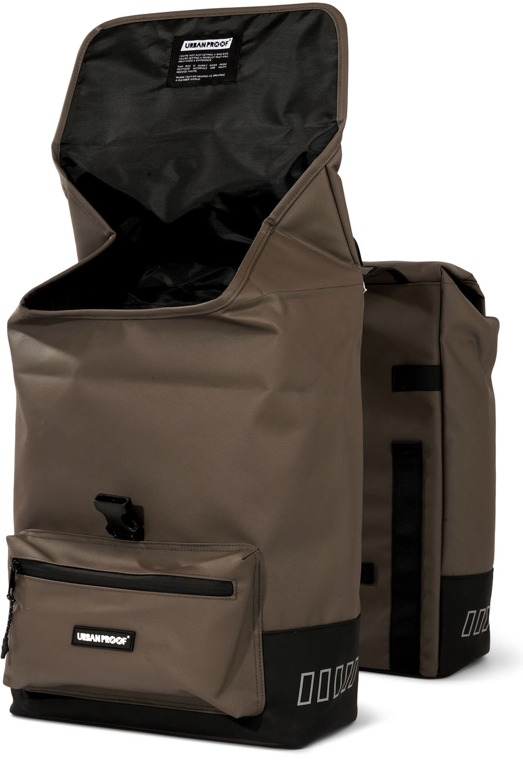 Urbanproof tas double cargo up recycle 38l bruin