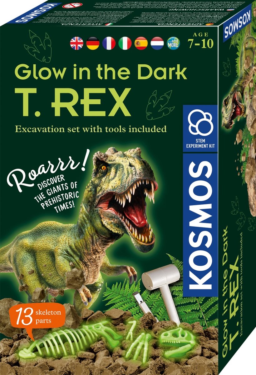 Kosmos leuchten im dunklen T-Rex-Bike