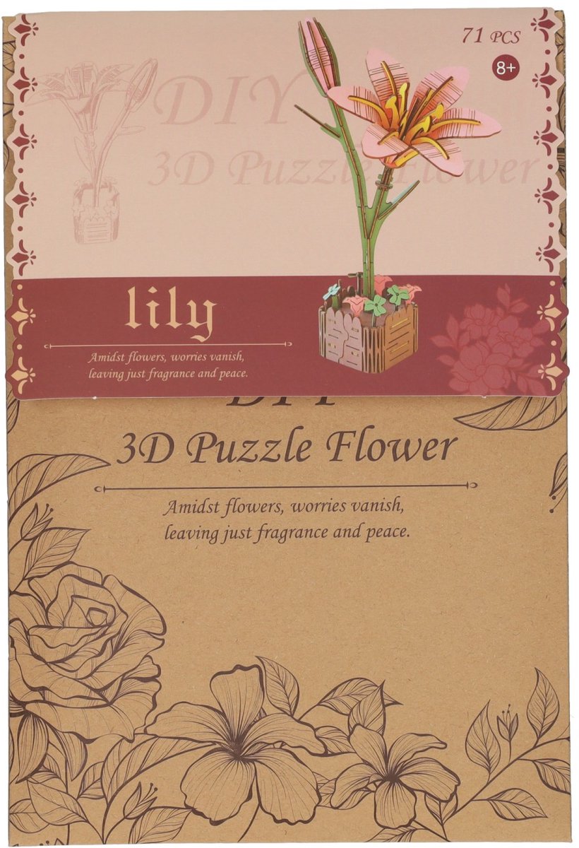 Lobbes 3D-Holzbausatz Lilie - 71 Teile