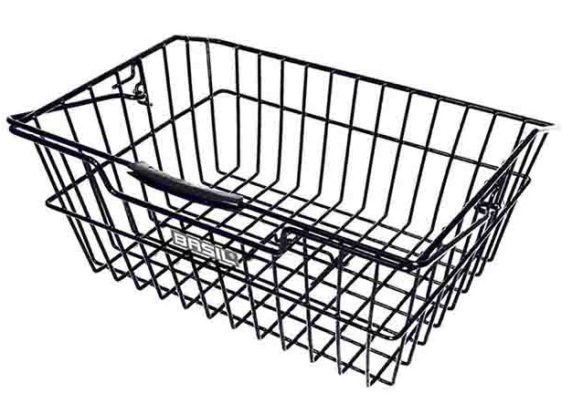 Basil Cairo Luxe Fahrradkorb, 41 x 32 x 17 cm, mit Gepäckträgerbefestigung – schwarz