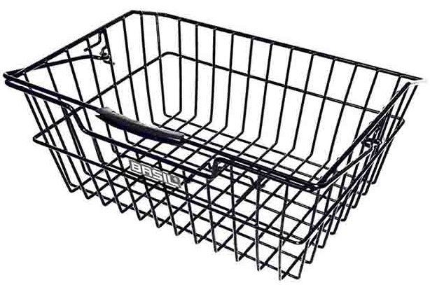 Basil Cairo Luxe Fahrradkorb, 41 x 32 x 17 cm, mit Gepäckträgerbefestigung – schwarz