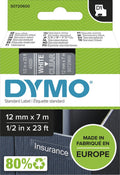 Dymo originele d1 labels | witte tekst op doorzichtig label | 12 mm x 7 m | zelfklevende etiketten voor de labelmanager labelprinter | gemaakt in europa