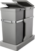 Eko - deco inbouwafvalemmer 15+20 liter - plastic stainless steel - grijs - prullenbak
