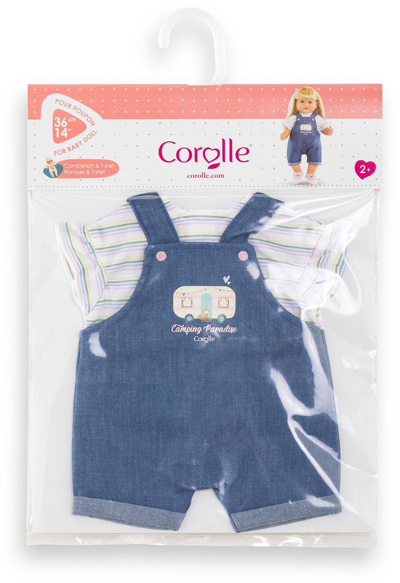 Corolle poppenoutfit jeans overall met t-shirt voor 36cm poppen.