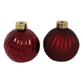 Countryfield kerstbal vaas stripe rood glas ø10cm