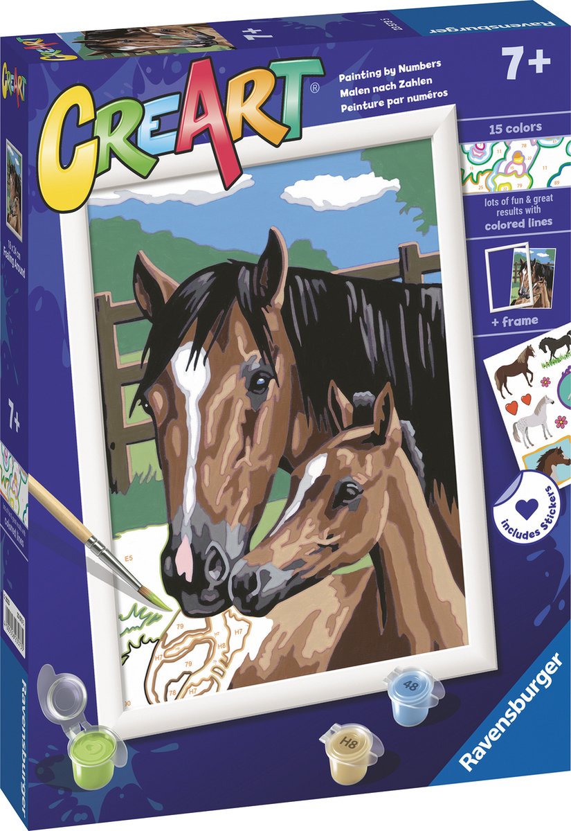 Ravensburger Creart Malen nach Zahlen – Spaß mit Fohlen