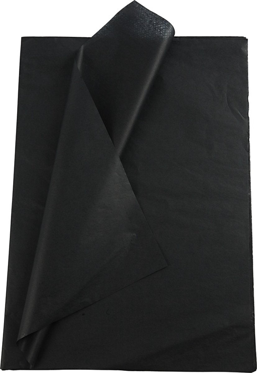 Creativ Company Seidenpapier, Blattgröße 50 x 70 cm, 17 g, schwarz, 10 Blatt pro Packung