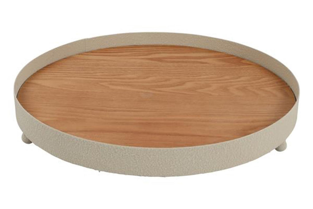 Countryfield dienblad crème metaal ø35cm