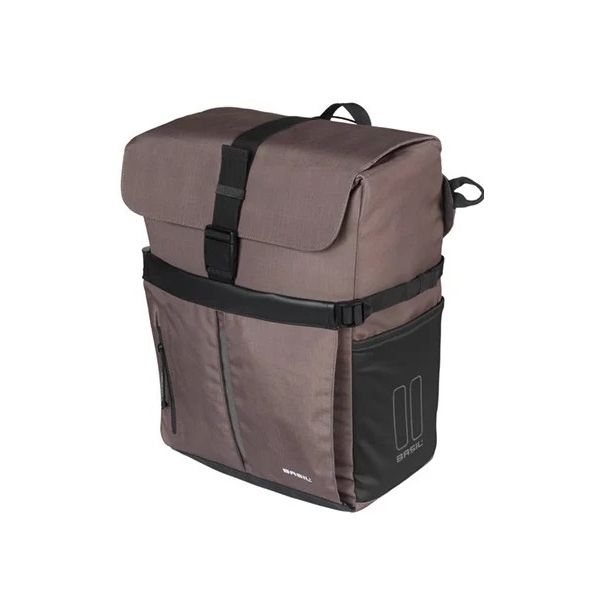 Basil Move MIK Hooks Fahrradtasche, braun, mit Helmfach | 15 l