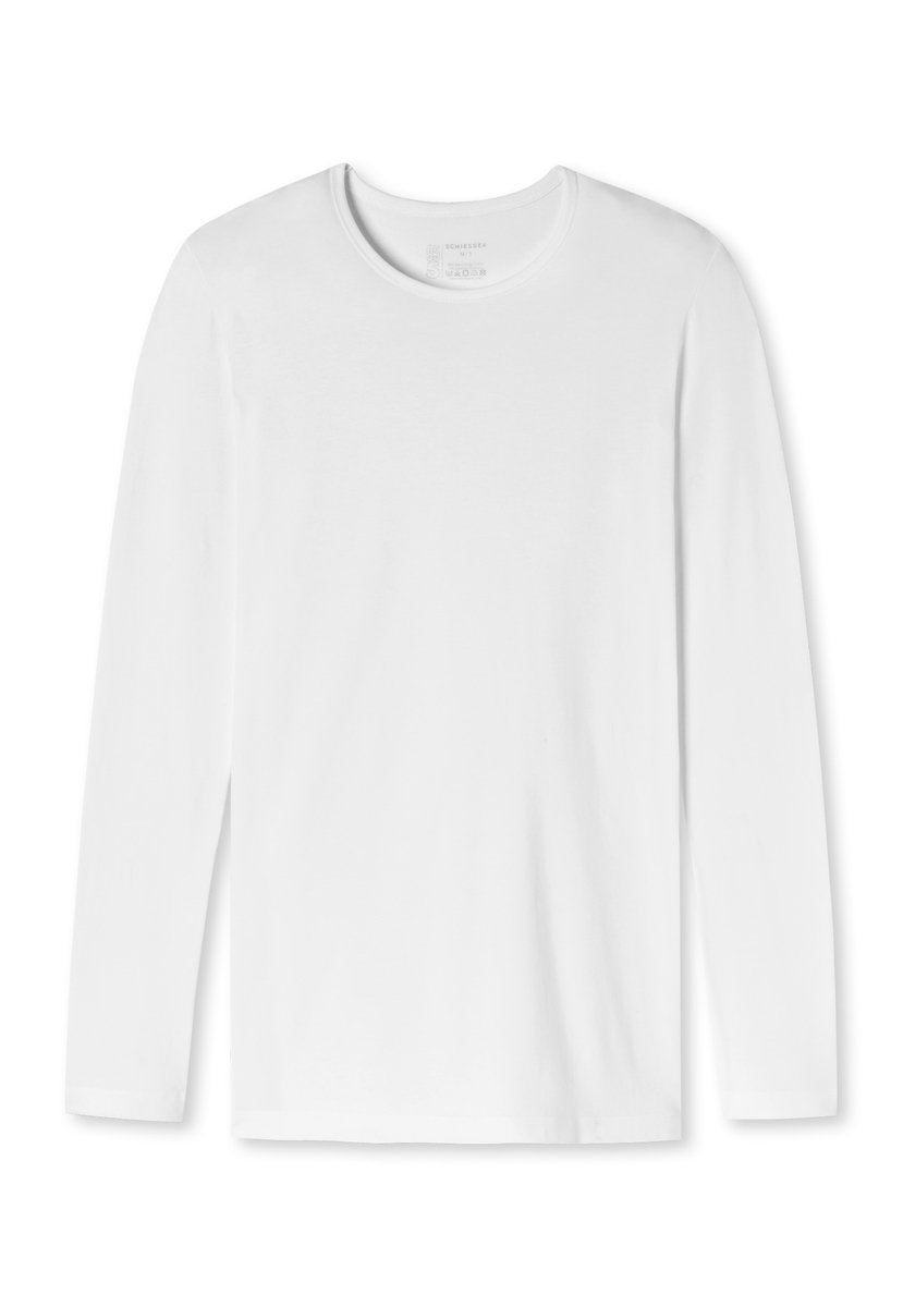 Schiesser shirt lange mouw - 95 5 originals - heren ondershirt - wit