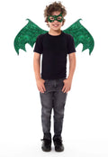 Little adventures - groene draak - vleugel masker set