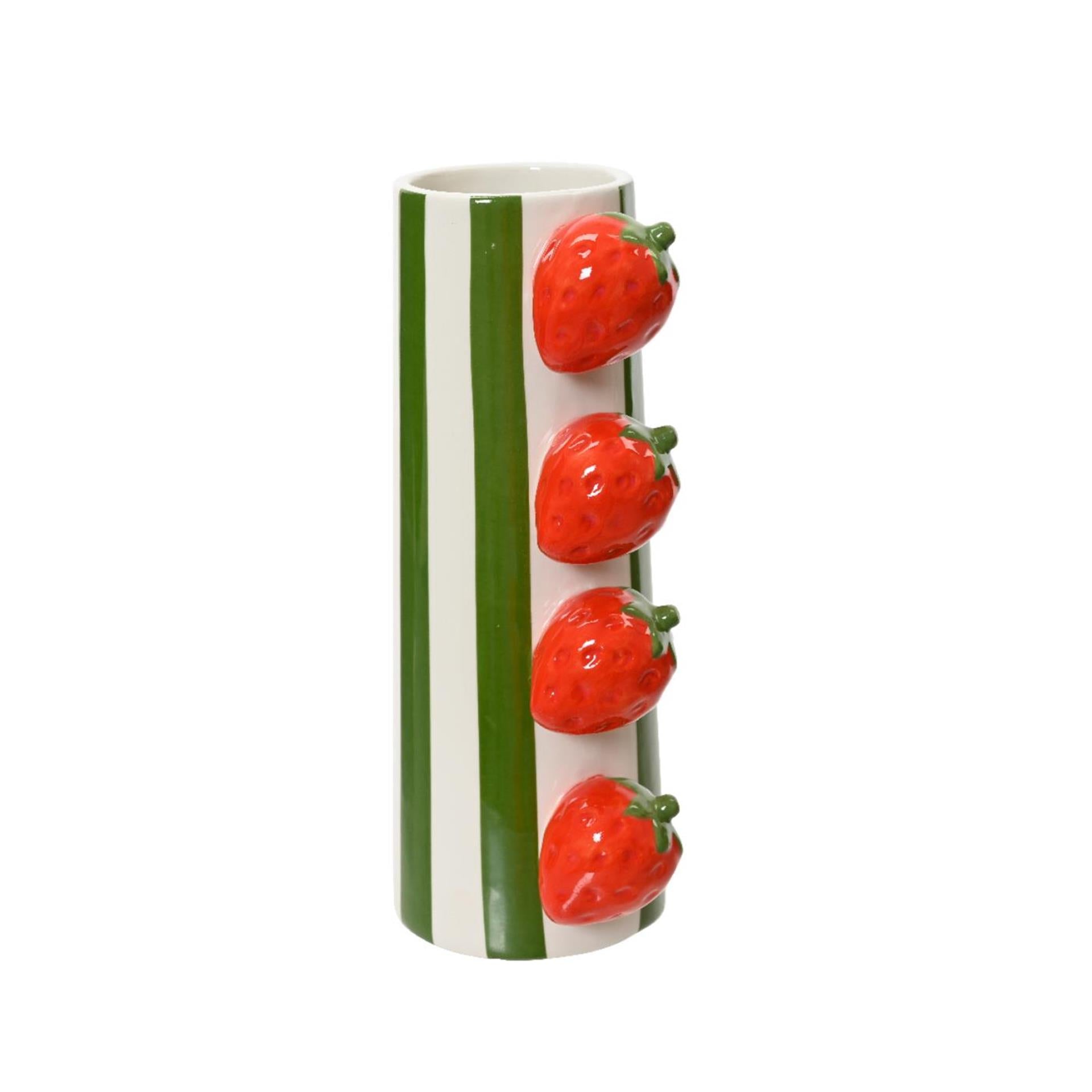 Decoris vaas dolomiet streep-aardbei h20.7cm