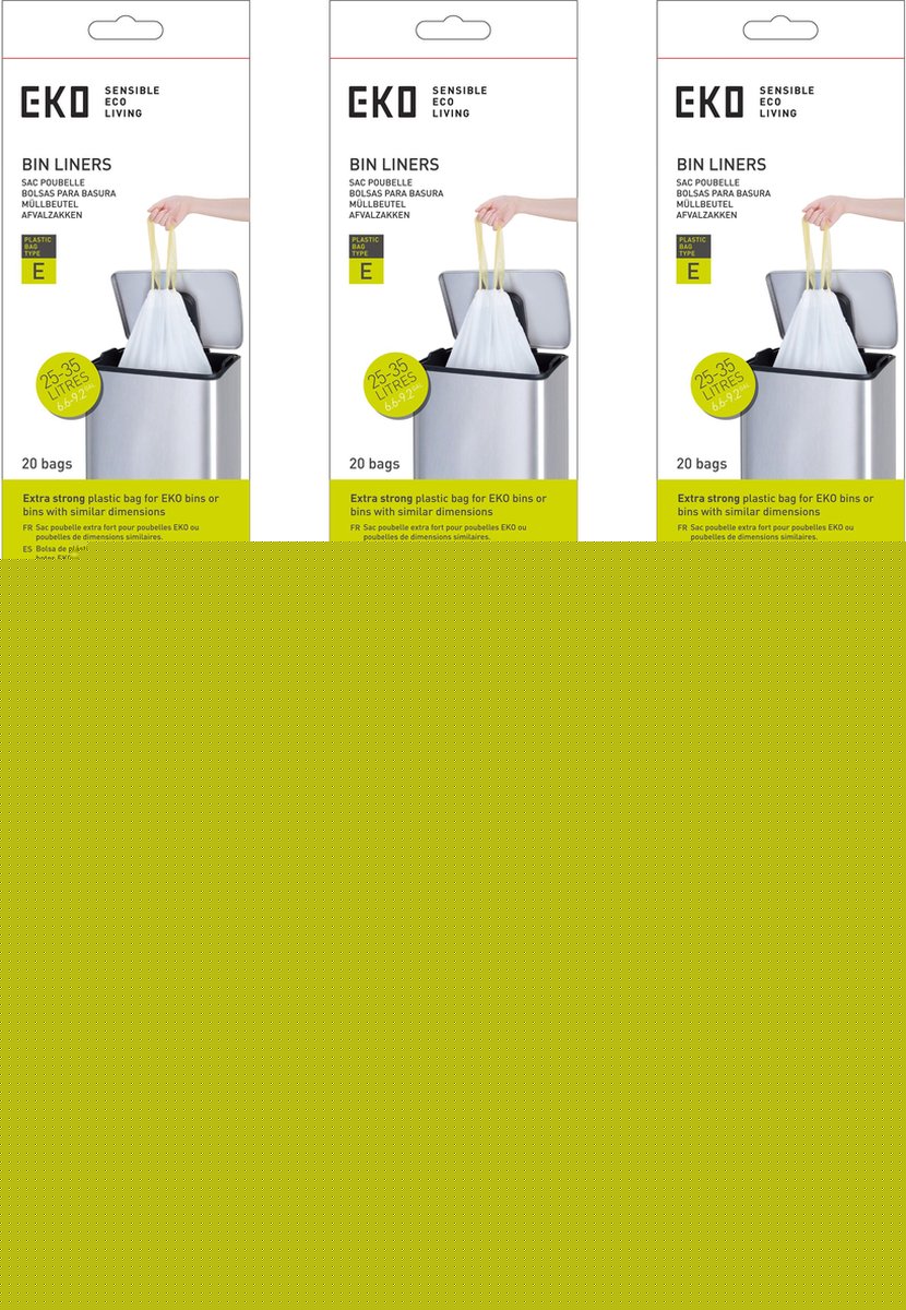 Eko - afvalzakken 3-6 ltr (a), (6x30 stuks) - - wit - afvalzak