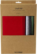 Creativ Company Hobbyfelt A4 Dicke 2 mm Weihnachtsfarben - 10 Stück.