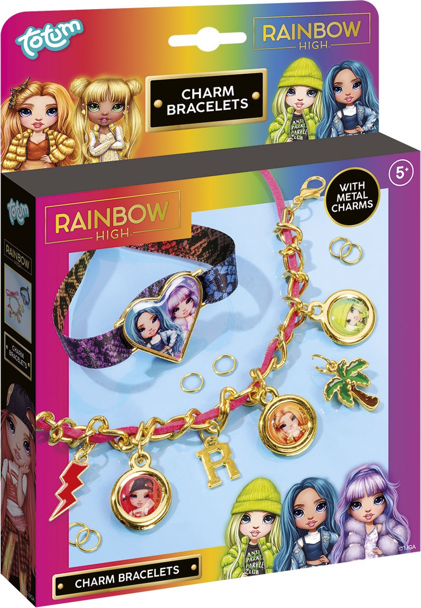 Totum rainbow high 2 bedel armbandjes maken speelgoed meisjes - knutselpakket creatief fashion sieraden mga sieradenset vanaf 5 jaar