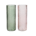Decoris vaas glas met relief h26.5cm