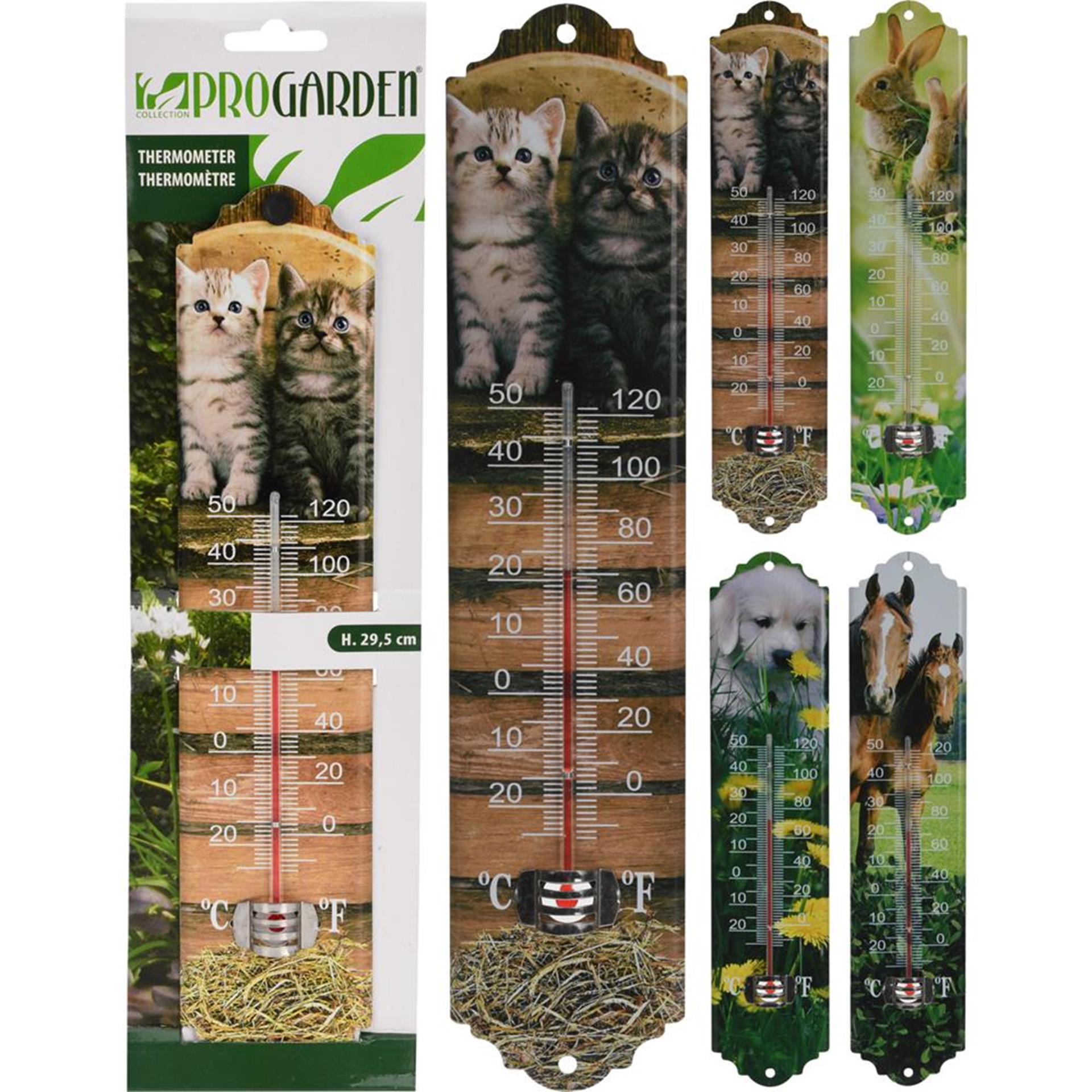 Pro garden thermometer met dierenafbeelding 29,5cm