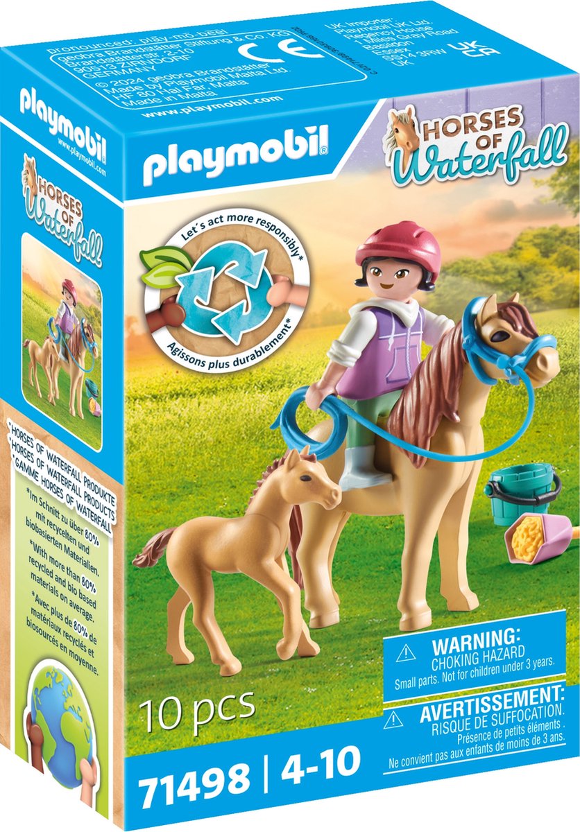 Playmobil horses of waterfall kind met pony en veulen - 71498