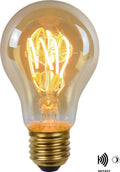 Lucide a60 twilight sensor - filament lamp - ø 6 cm - led - e27 - 1x4w 2200k - dag nacht sensor - amber