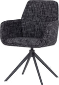 Woood grant eetkamerstoel met armleuning - melange - zwart - 88x61x63