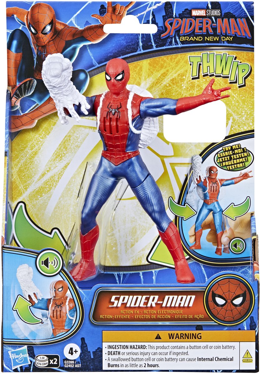Hasbro marvel studios spider-man - brand new day action fx - elektronische actiefiguur 15cm