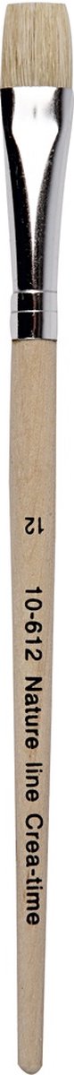 Creativ Company Nature-Linienpinsel, Größe 12, Länge 19 cm, Breite 11 mm, flach, 12 Stück in einer Schachtel