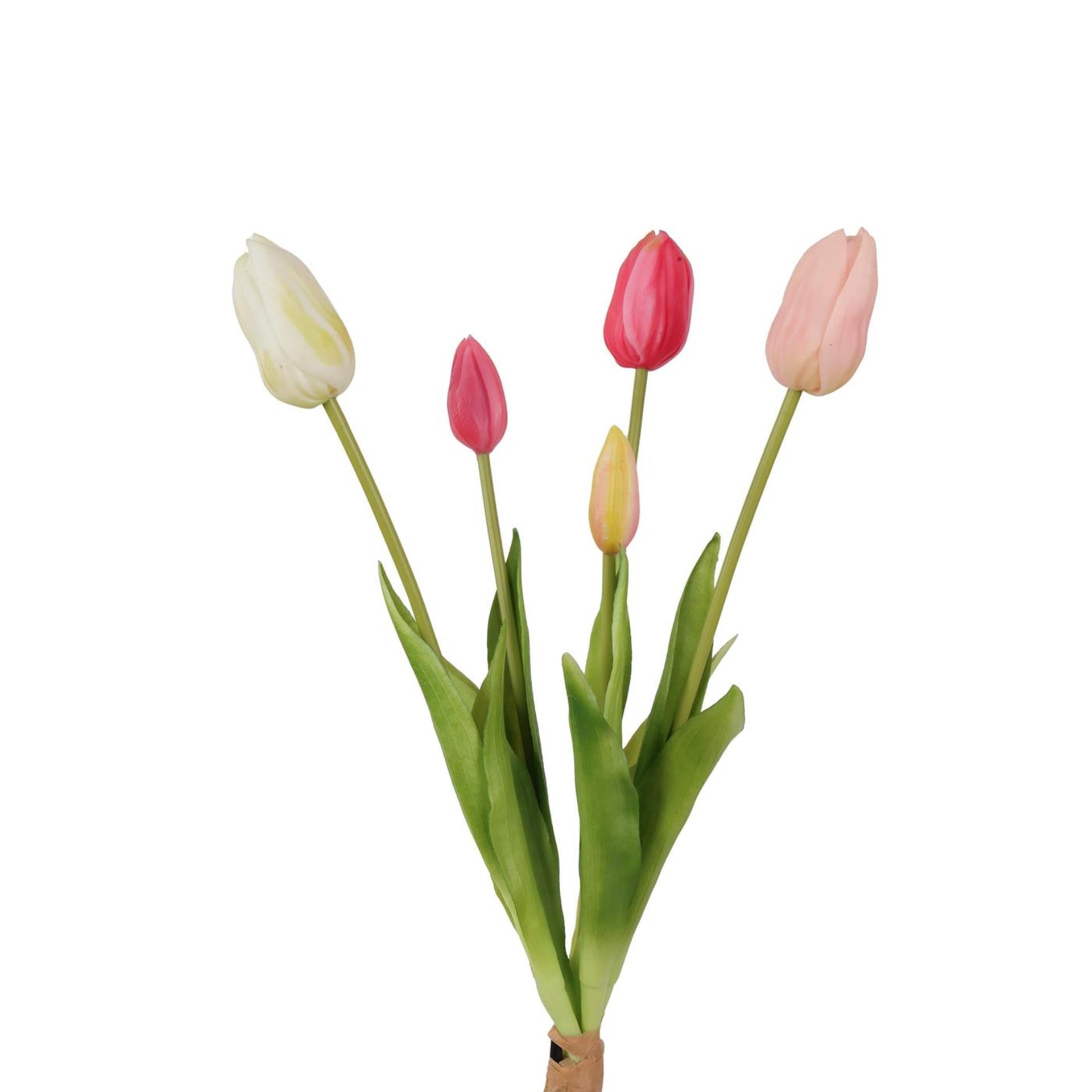 Roberts collection kunstboeket lisa tulpen mix roze 40cm