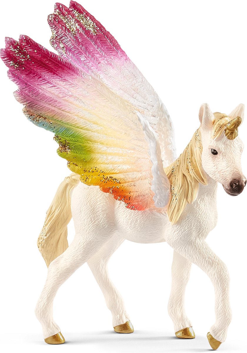 Schleich bayala - gevleugelde regenboogeenhoorn, veulen - unicorn speelgoed - 70577