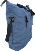 Dresco enkele fietstas blauw – 18 liter – ook als shopper of schoudertas te gebruiken - extra voorvak - spatwaterdicht polyester – 2 bevestigingshaken - verstelbare schouderriem - verstevigde bodem - reflecterende accenten - afmeting 49x45x18cm