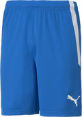 Puma teamliga shorts heren sportbroek - electric blue lemonade- white m