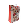 Cadeautasje teddybeer bloem 24x18x8 cm