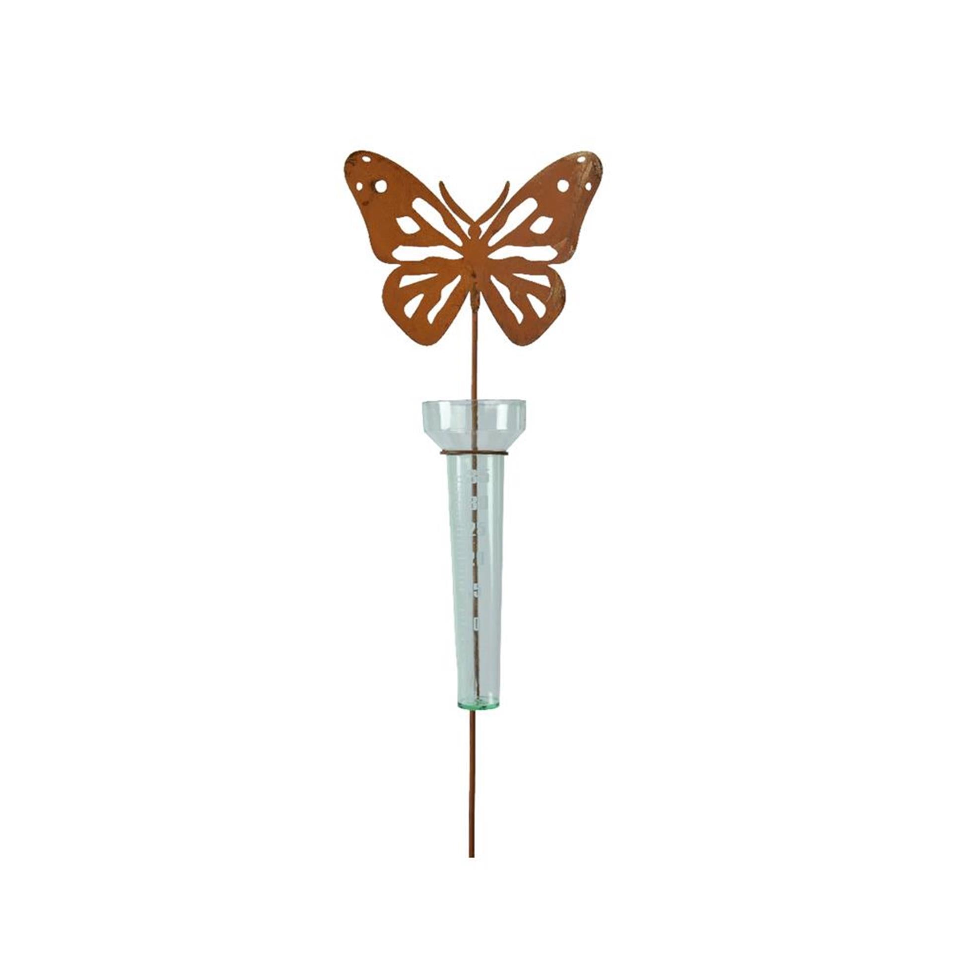 Decoris regenmeter vlinder metaal h83cm