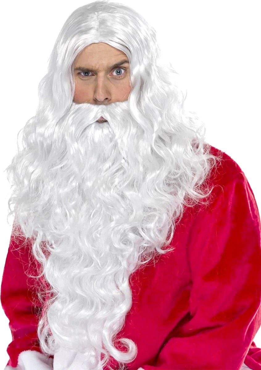 Vegaoo kerstmanpruik en -baard voor volwassenen - verkleedattribuut - one size