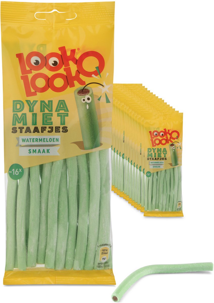 Look-o-look look o look dynamietstaafjes watermeloen - snoep - 15x110gr