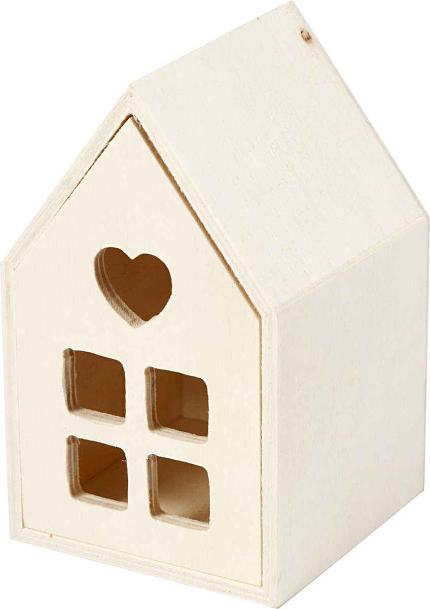 Kreatives Holzhaus mit Schublade, 10,8 cm