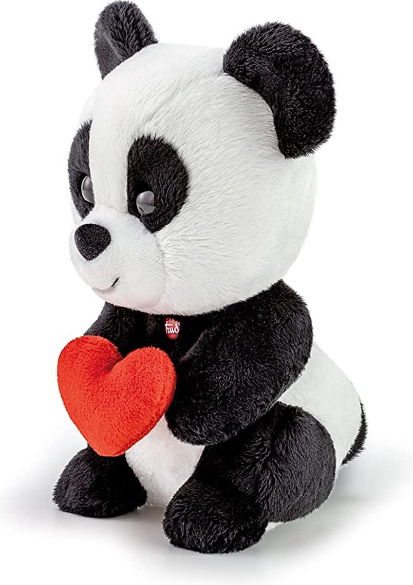 Trudi ni knuffel panda 17 cm - hoge kwaliteit pluche knuffel - knuffeldier voor jongens en meisjes - zwart wit - 9x17x10 cm maat xs