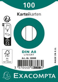 Exacompta 1x pak 100 steekkaarten in folie - bristol gelijnd niet geperforeerd 55x74mm, wit