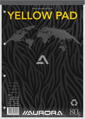 Aurora schrijfblok - yellow pad - recycled - a4 - geel - 80g - gelinieerd - 80 vel