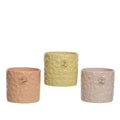 Decoris bloempot keramiek ø12.8x13.1cm met bloemreliëf pastel