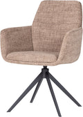 Woood grant eetkamerstoel met armleuning - melange - zand - 88x61x63