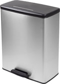 Curver decobin prullenbak - 65l - rechthoekig - zilver metallic