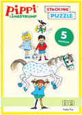 Barbo toys - pippi langkous stapelpuzzel 5 puzzels 69 stukjes - ontworpen in denemarken - educatieve legpuzzel - puzzel voor jongens en meisjes - multicolor - vanaf 3 jaar