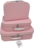 Koffer-Set aus Playwood-Karton, rosa, 3-teilig.