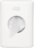 Tork 566000 dispenser damesverbandzakjes wit 36x140x100mm per stuk sanitary towel bag dispenser (566000)
