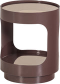 Woood sero bijzettafel - metaal glas - bruin - 45x37x37