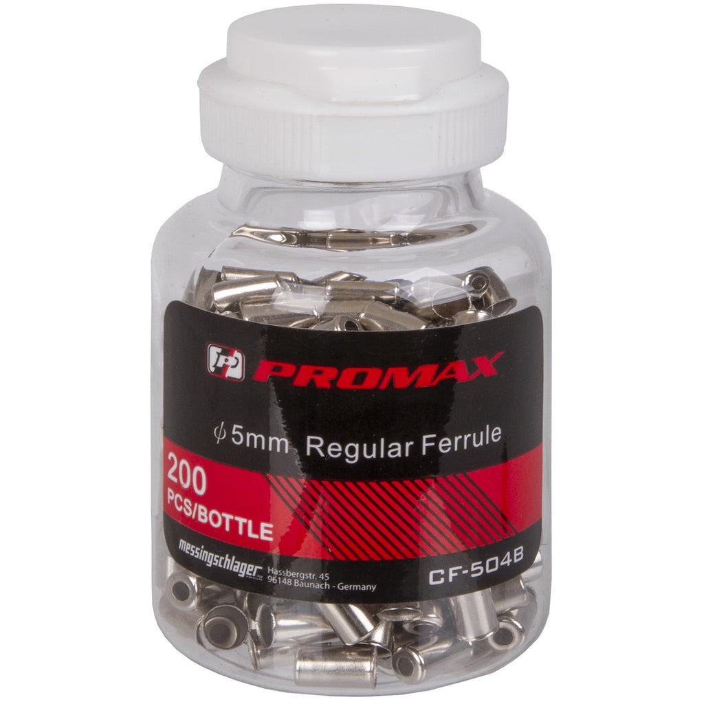 Promax Metall-Kabelendhülsen ø5 mm für Schaltzüge (200 Stück) – Silber