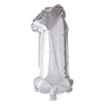 Globos folie ballon nummer '1' zilver 40cm