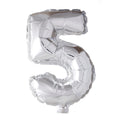 Globos cijfer ballon nummer '5' zilver folie 40cm geschikt voor helium